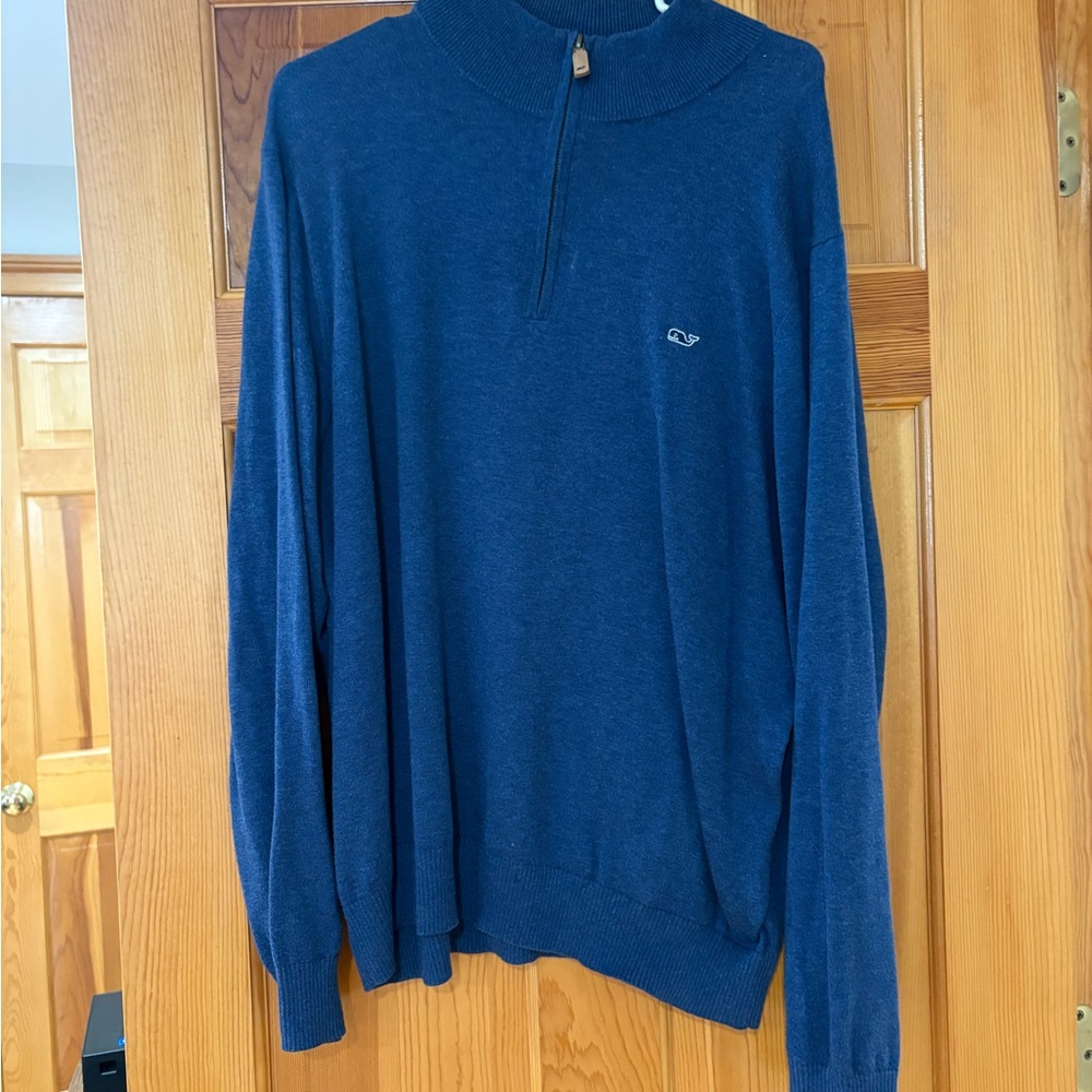Vineyard Vines Men's Blue Half-Zip Sweater